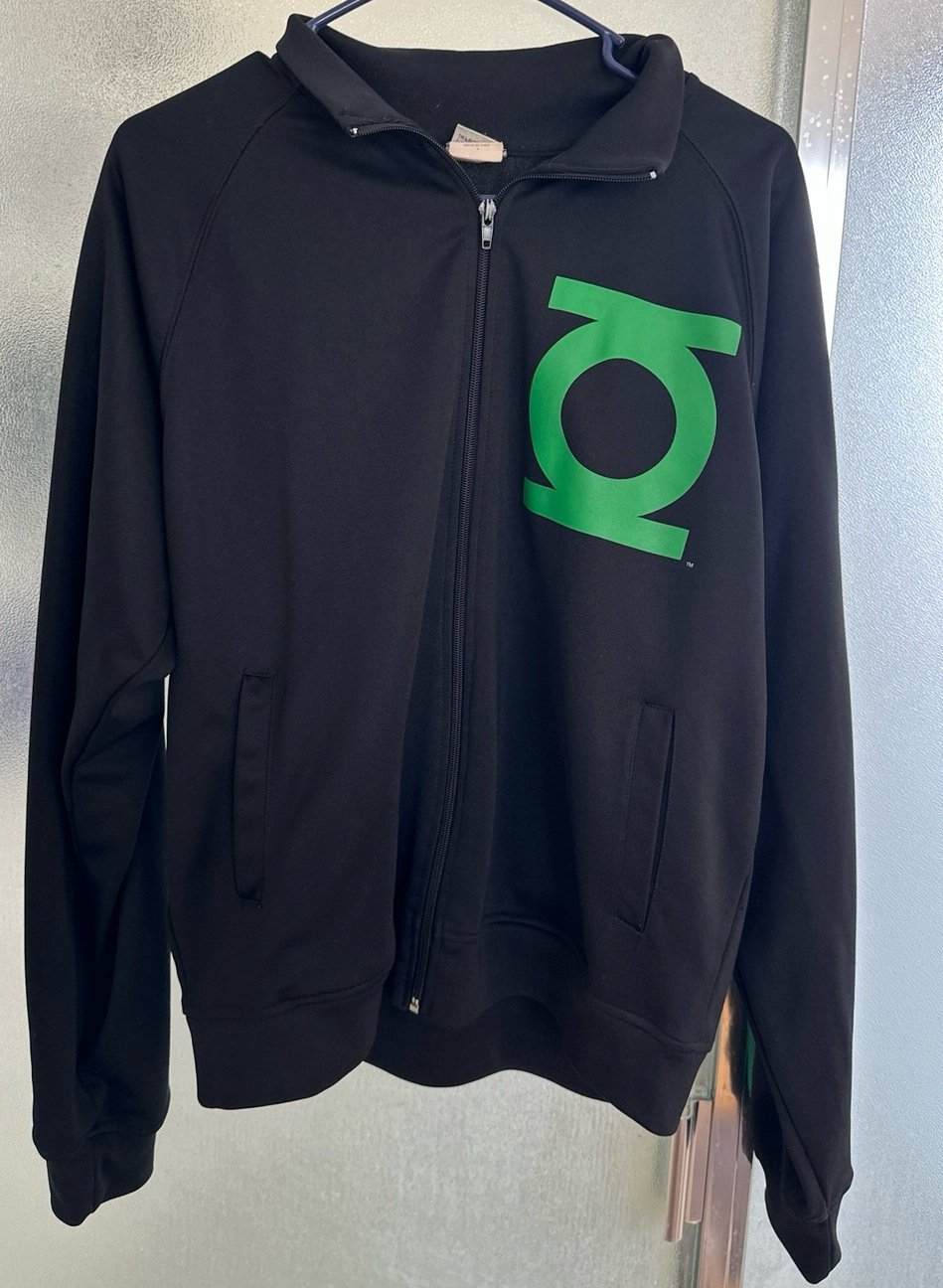 Vintage Green Lantern Black Zip Up Track Jacket DC Comics Original D.C. RARE