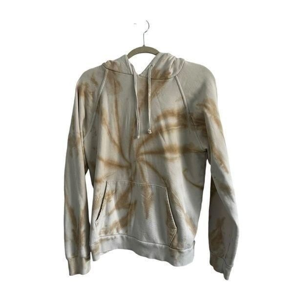 Reformation Jeans Tanner Classic Hoodie Cream Tan Tye Dye Size M Organic Cotton
