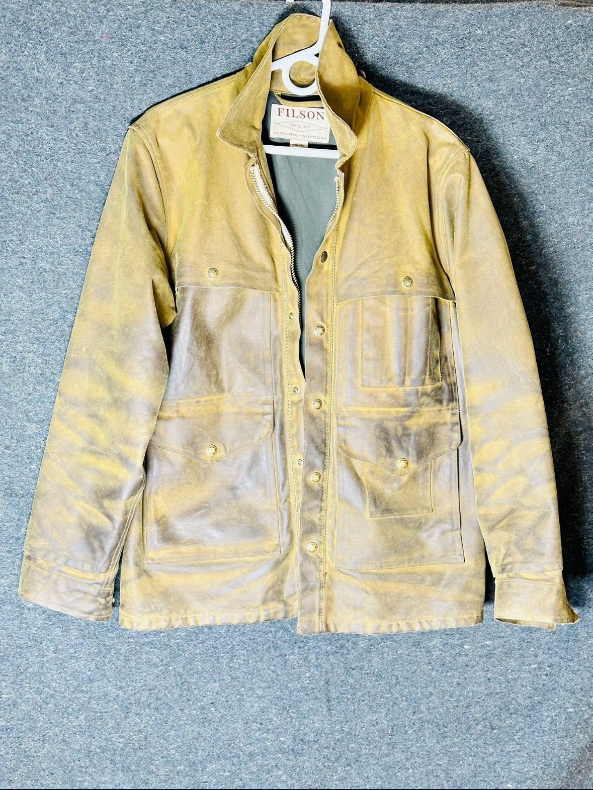 Filson Tin Cloth Cruiser w/zipper installed by Filson