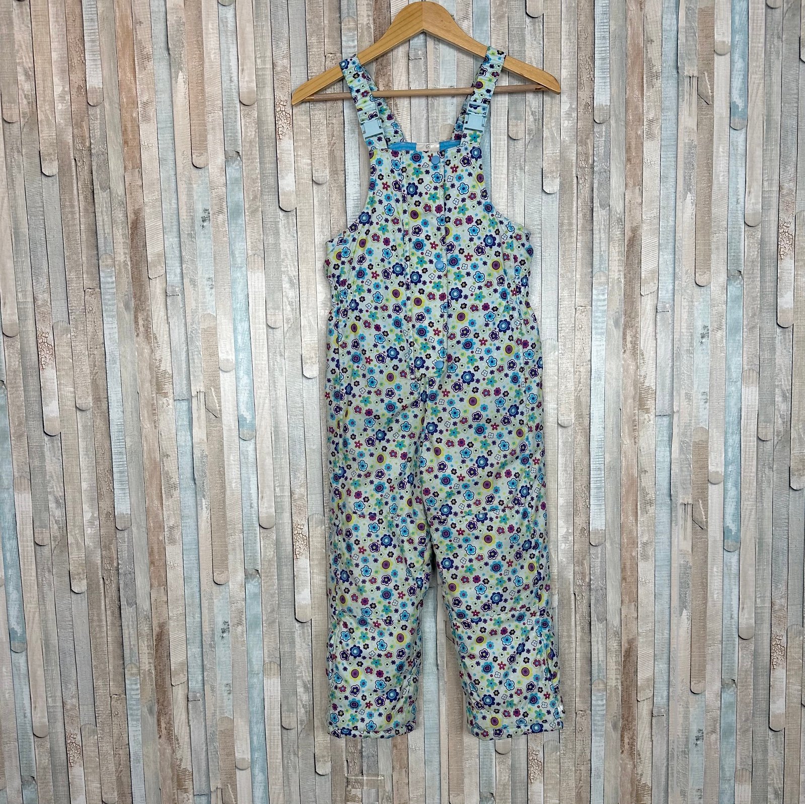 Hanna Andersson 8 130 Floral Insulated Snow Overalls Snowsuit Pants Winter Ski