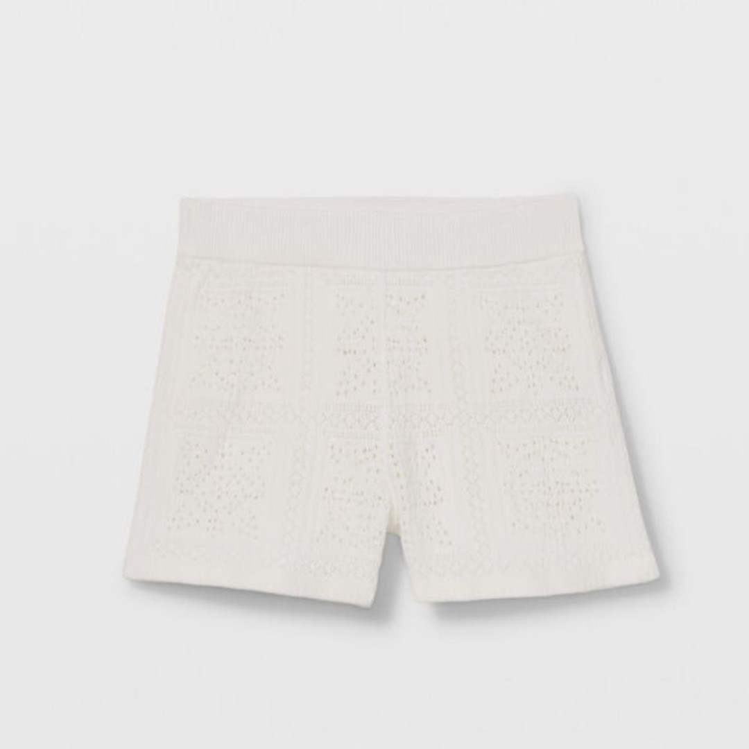 NEW Club Monaco Crochet Shorts in Blanc de Blanc white M