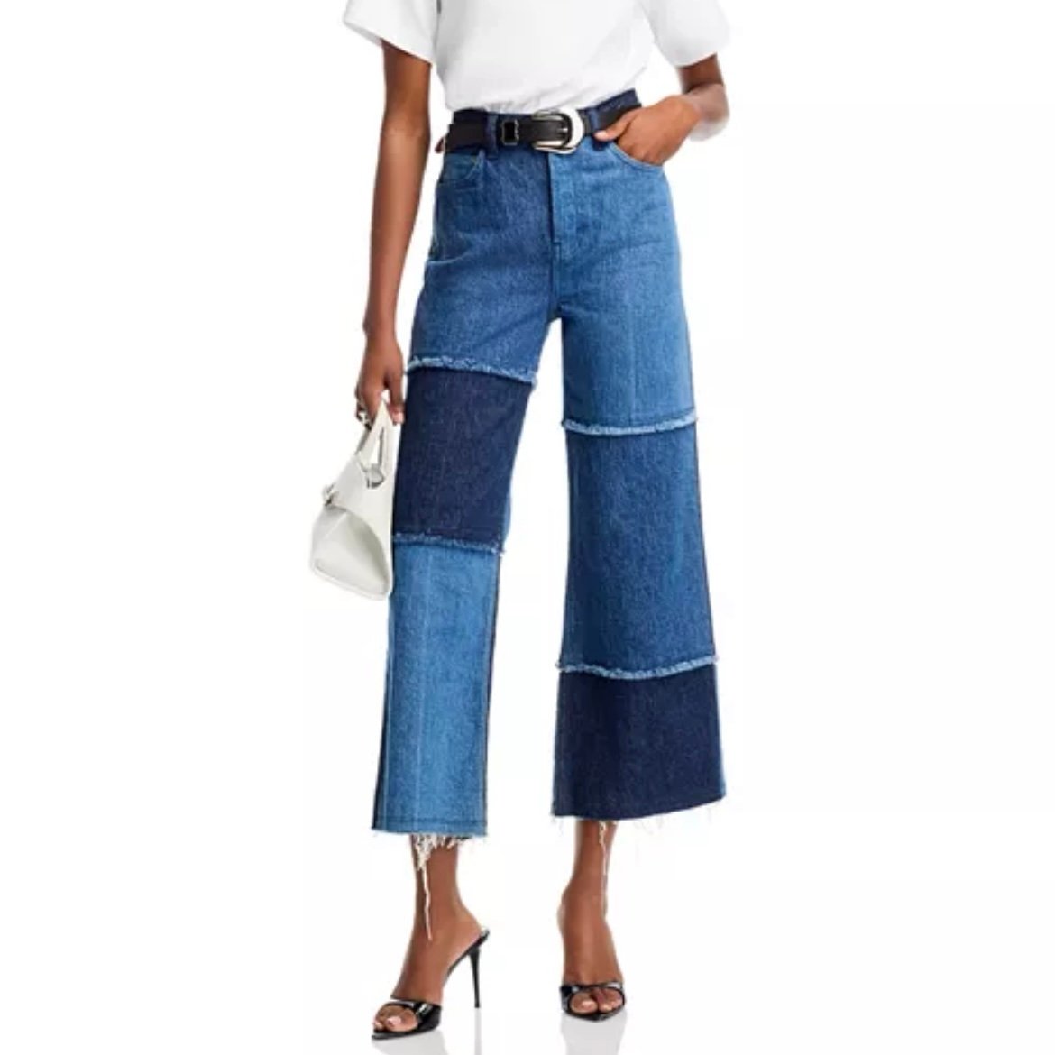 RAILS Getty Crop High Rise Wide Leg Jeans in Indigo Patchwork, 27