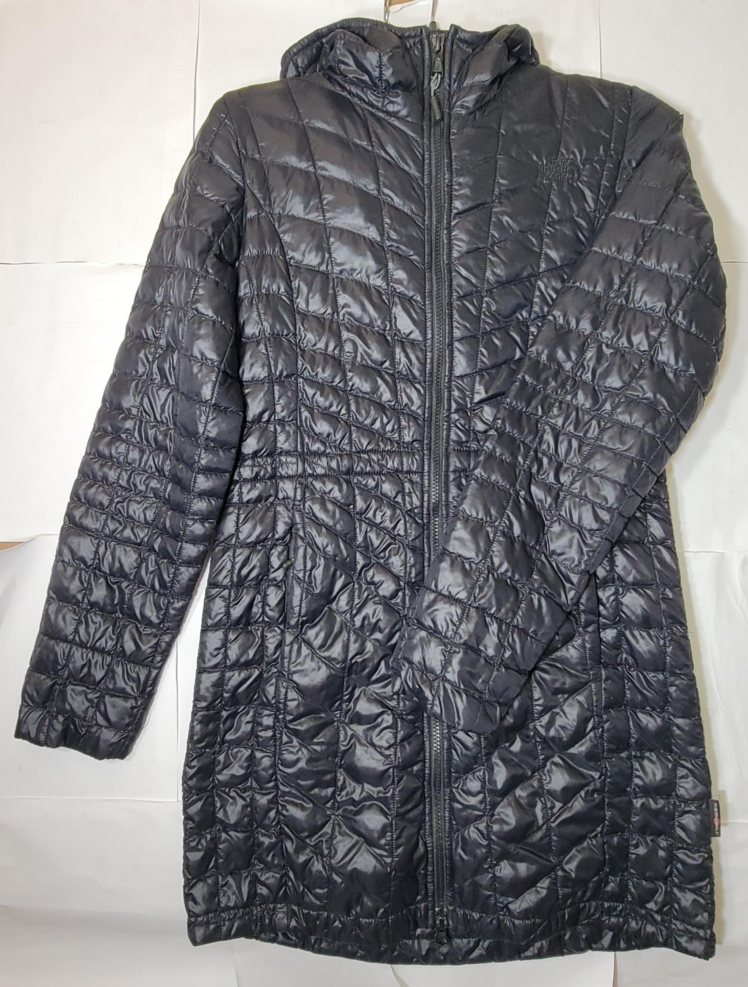 North Face Womens Jacket Sz Small black Thermoball Puffer Parka Full Zip Hooded