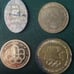 LOT OF 6 RARE TOKEN COINS SPORT TORCH OLYMPIC MEDAL PIN , Free Fast Shipping !