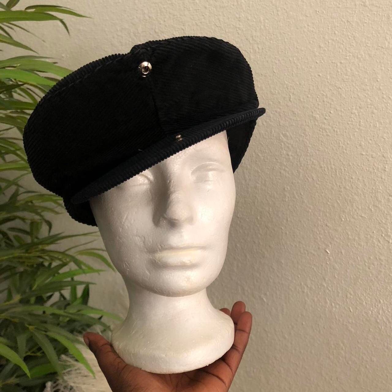 Unique Black corduroy hat cap newsboy baker boy beret gothic French Parisian