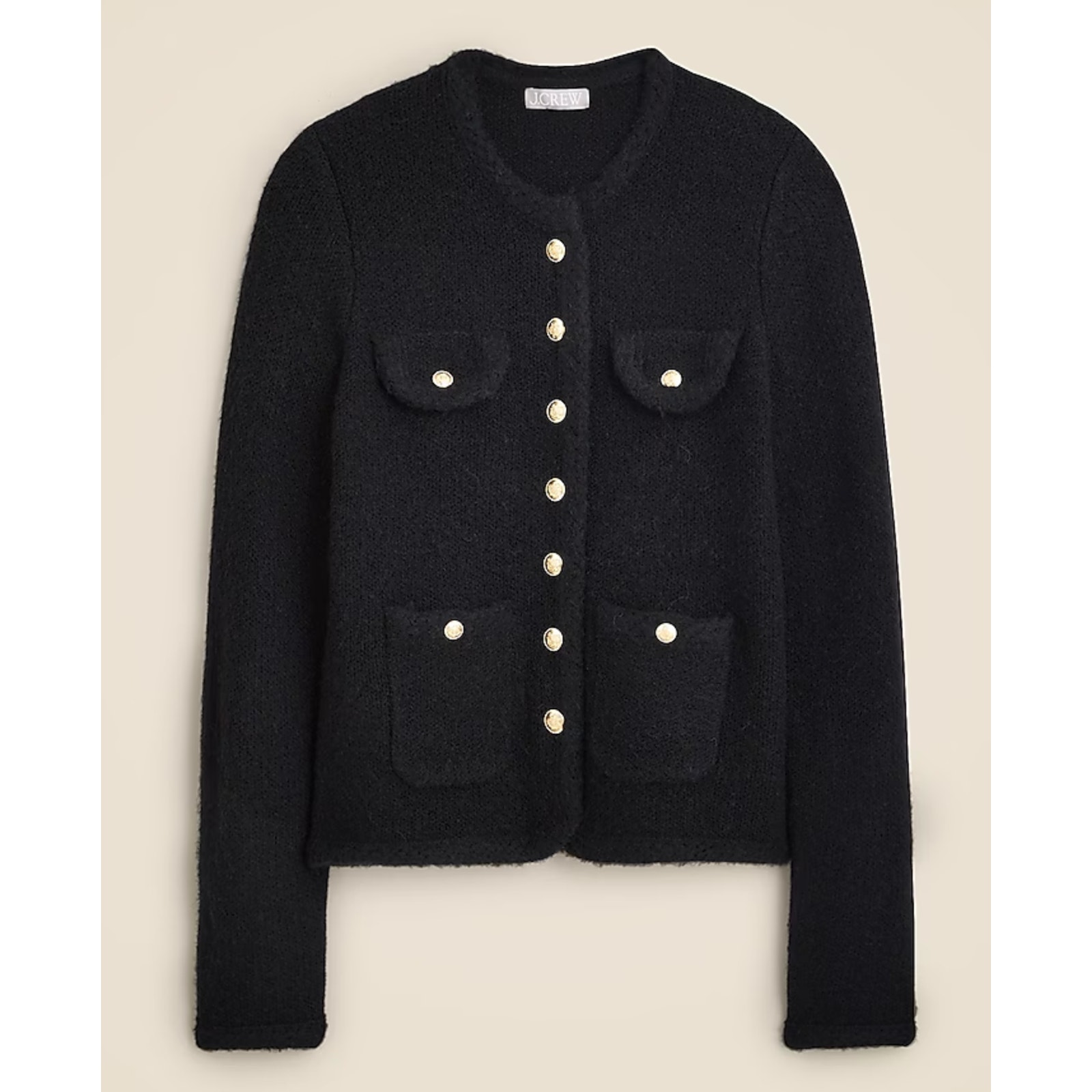 J Crew Textured Sweater Lady Jacket M Black NWT Cardigan Women's CB931 J.Crew