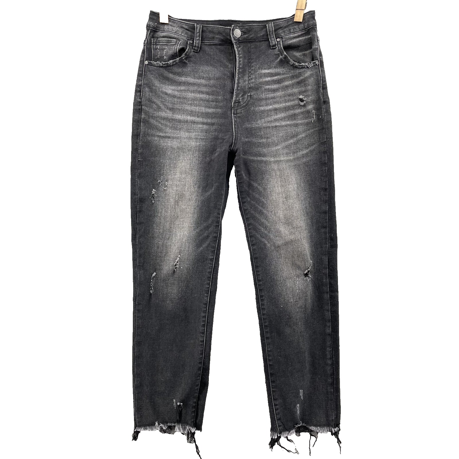 Risen Jeans Women's 29 Whisker Distressed Rocker Casual Academia Workwear 90's