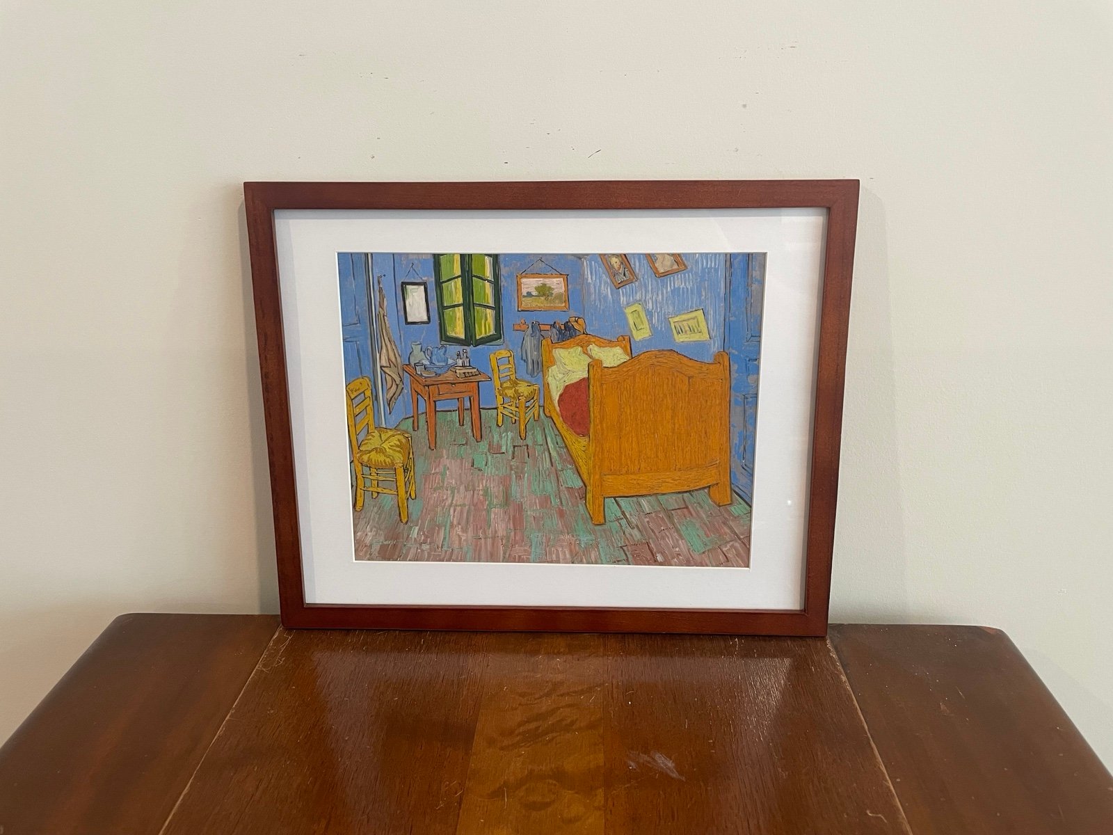 Vincent Van Gogh Bedroom Framed Print 15x12 Famous Art Bed Brown Frame Wall Art