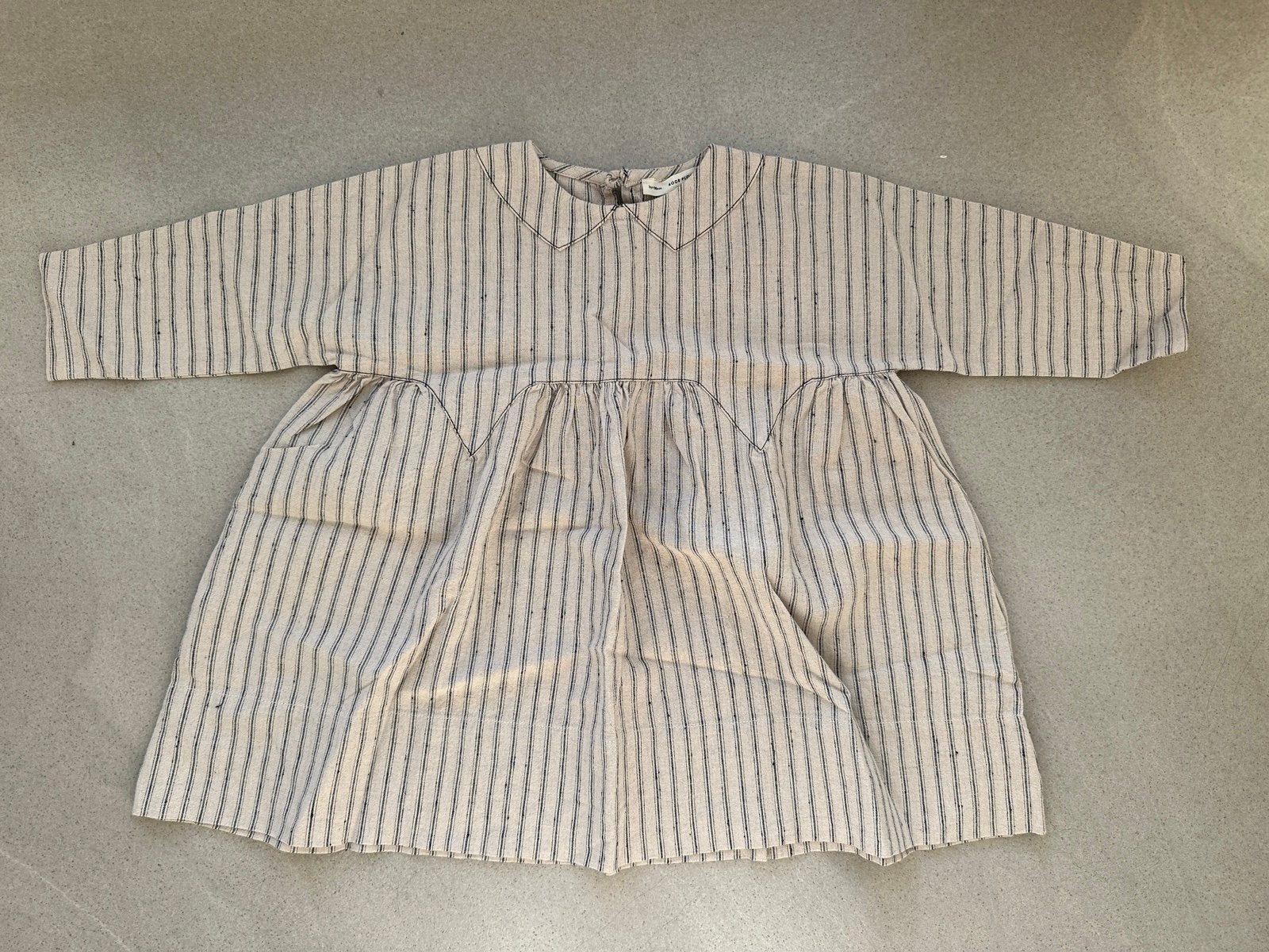Soor Ploom linen striped dress 3y