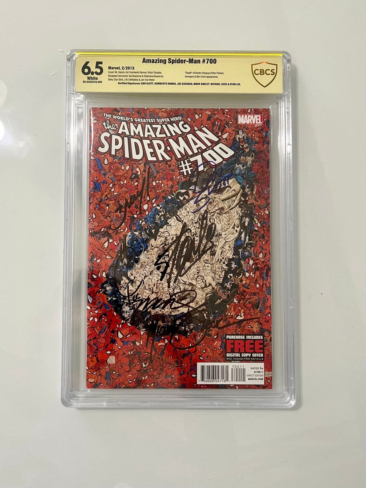 Amazing Spider-Man #700 - 6X SIGNED STAN LEE, Ramos, Slott, Bagley + ASM Marvel