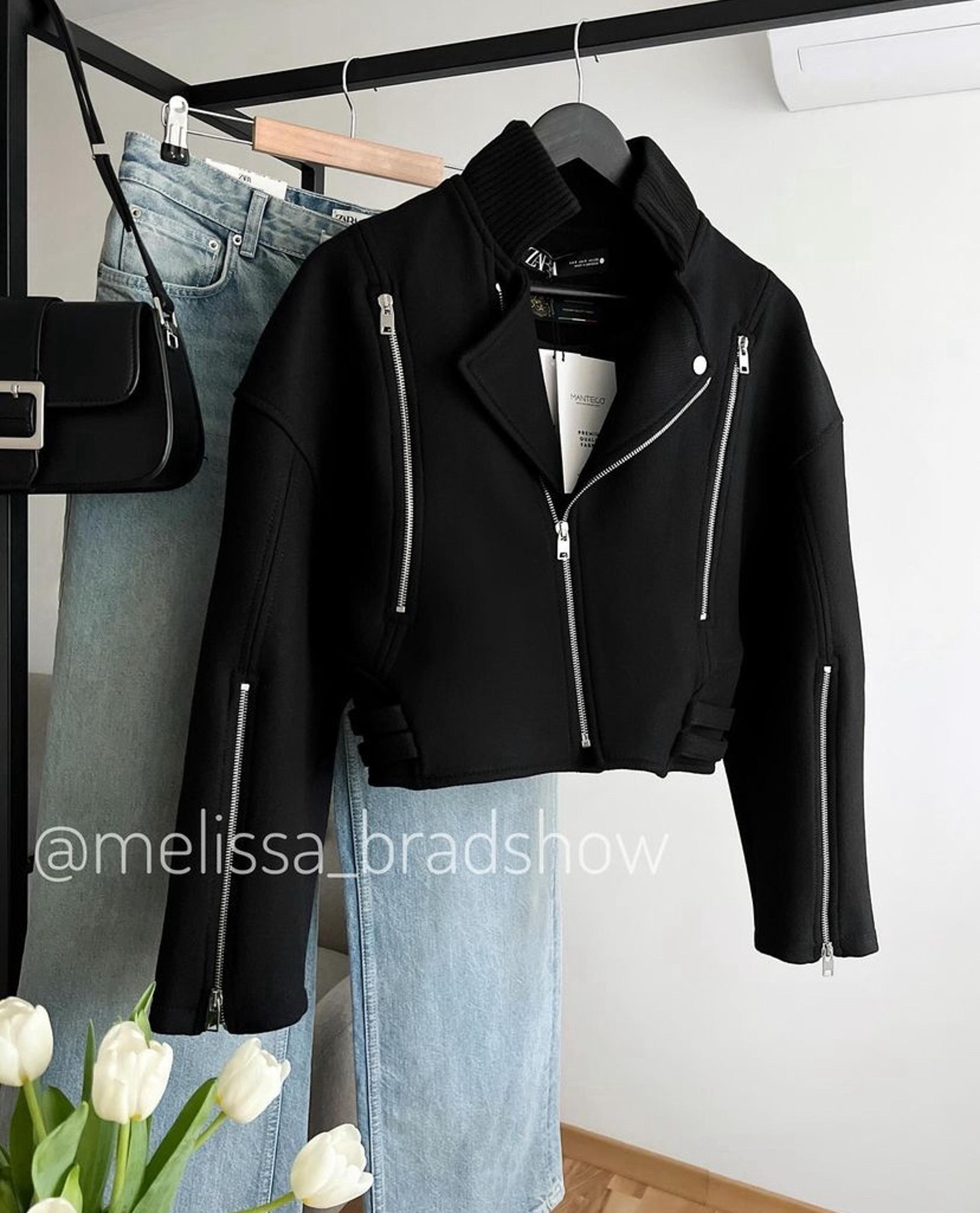 ZARA PREMIUM MANTECO WOOL BLEND BIKER AVIATOR JACKET COAT Medium