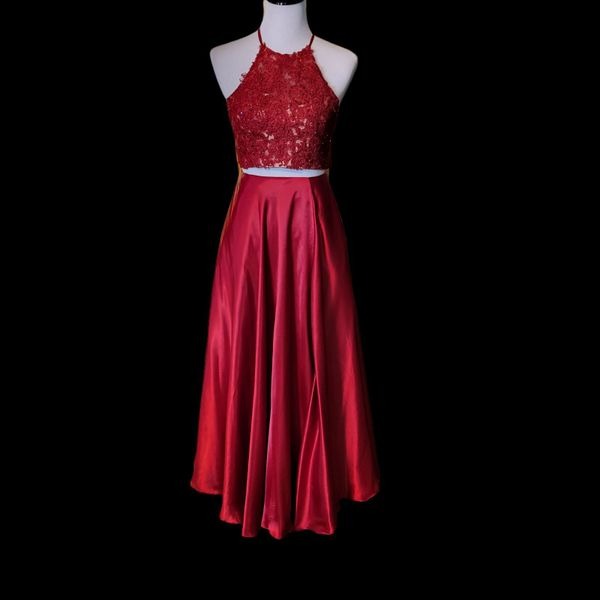 Sherri Hill two piece red prom dress