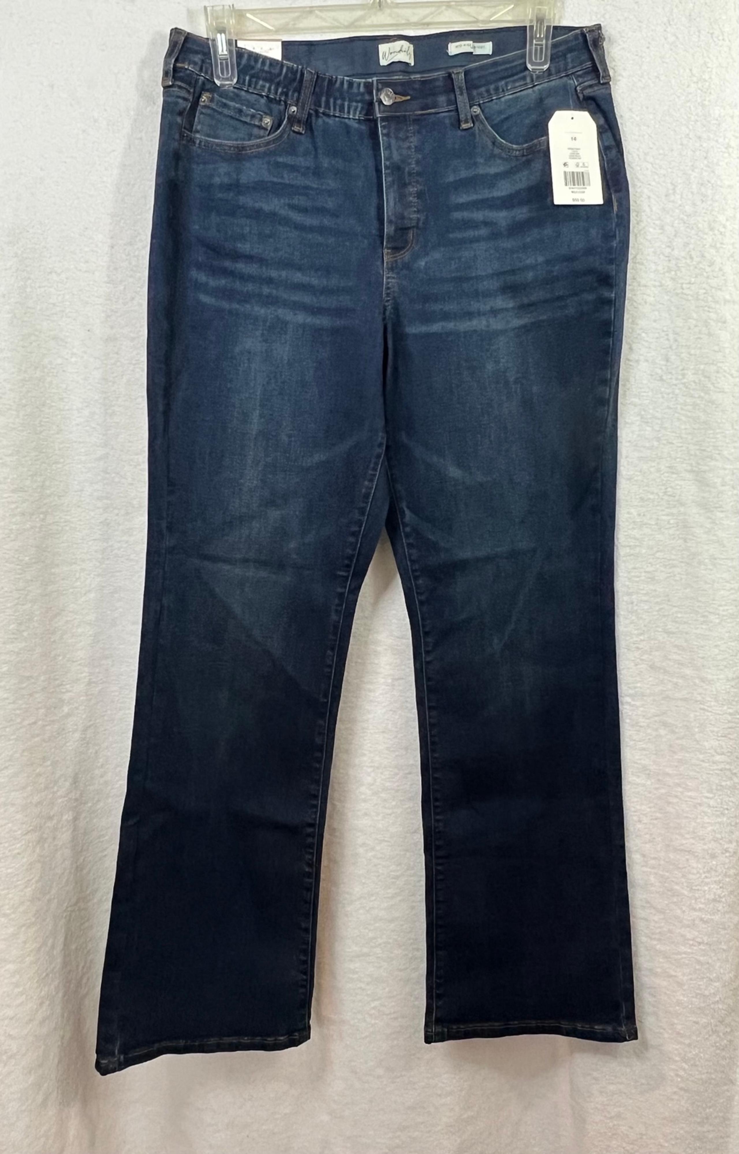 Wonderly Bootcut Jeans Womens 14 Blue Dark Wash Denim Mid Rise Stretch NWT