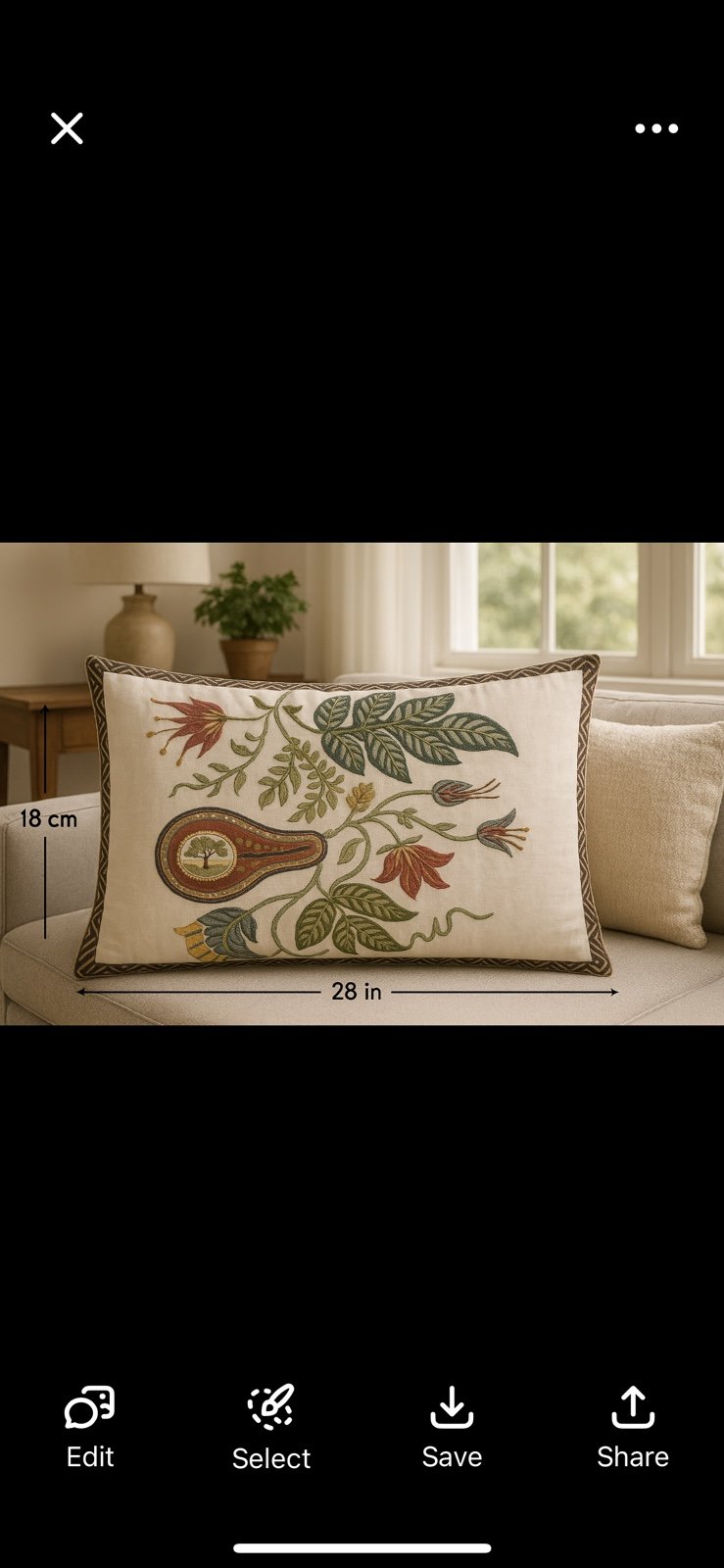 Pottery Barn Crewel Appliqué Gourds Leaf Leaves Pillow Cover Sham Fall Autumn