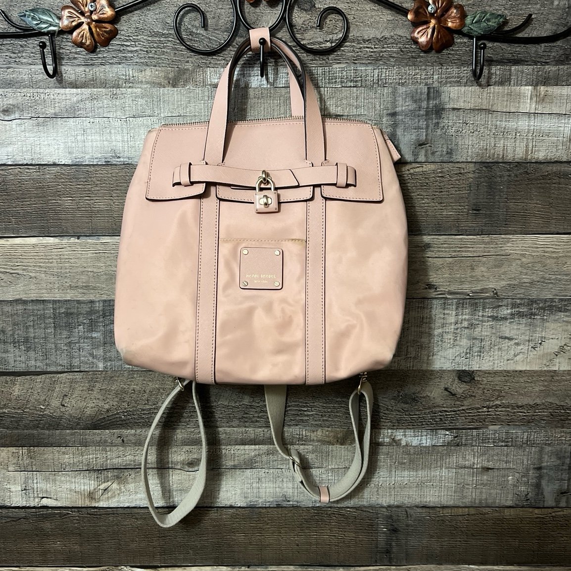 Henri Bendel Jetsetter Mini Pink Nylon Convertible Backpack/Handbag With Lock