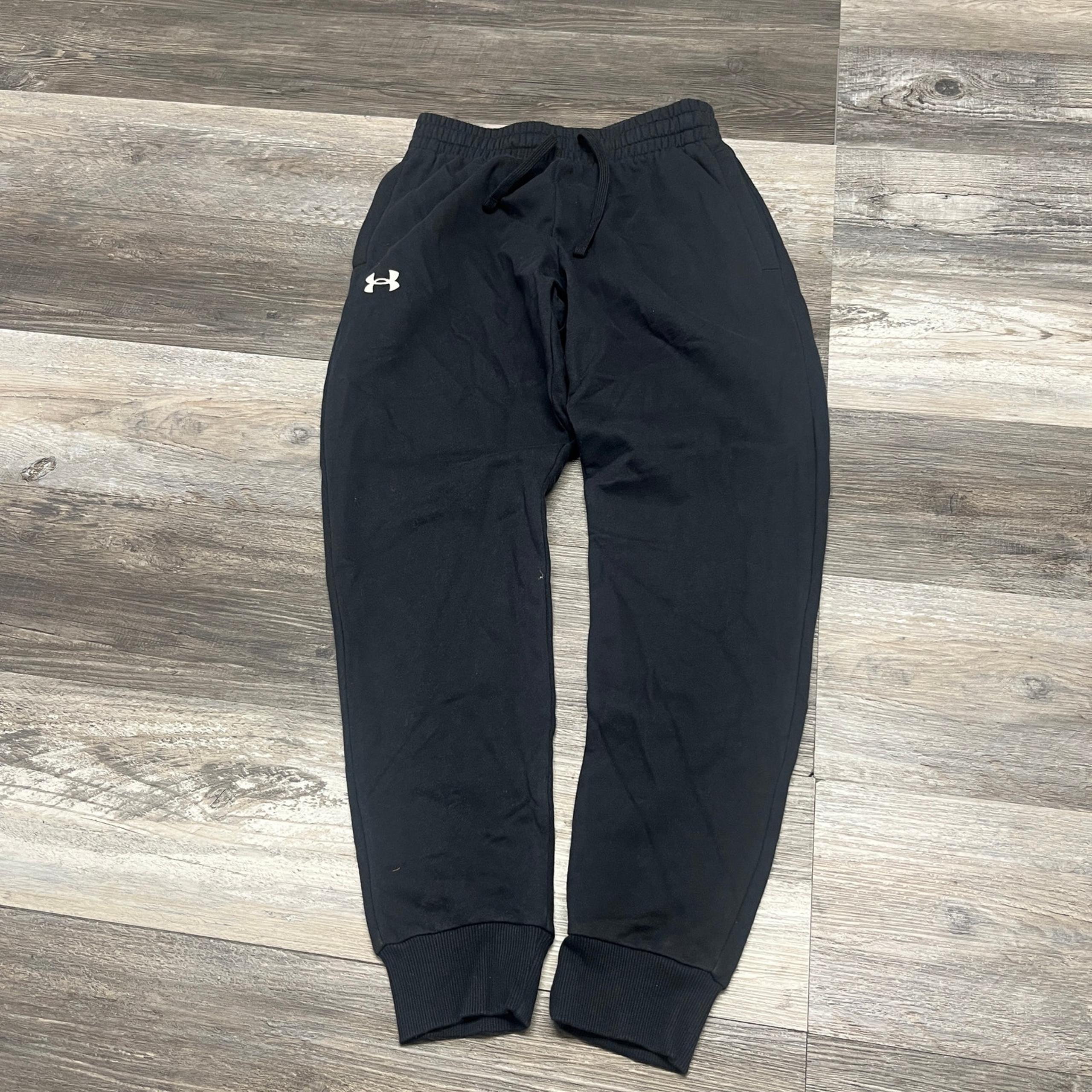 Under Armour Black Mens Small Elastic Waist Drawstring Rival Fleece Jogger Pants