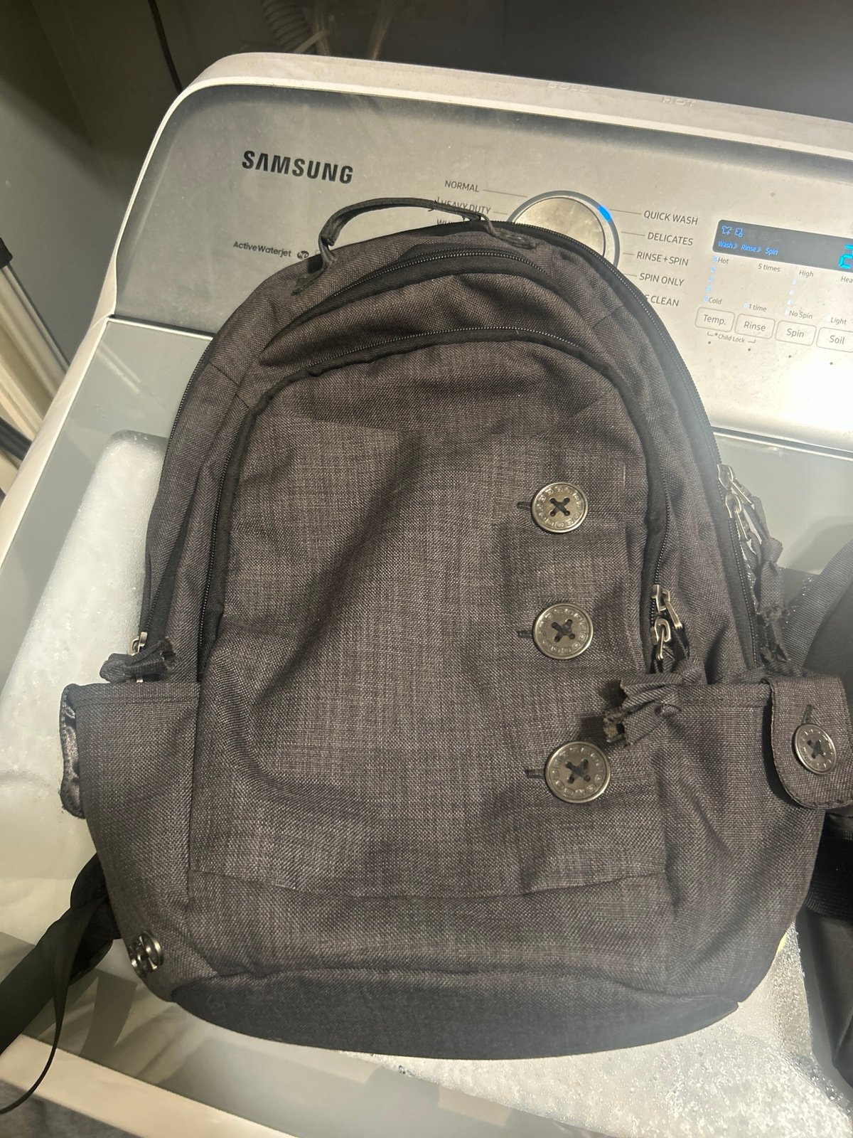 OGIO Melrose Backpack Gray Black Laptop Compartment Padded EUC