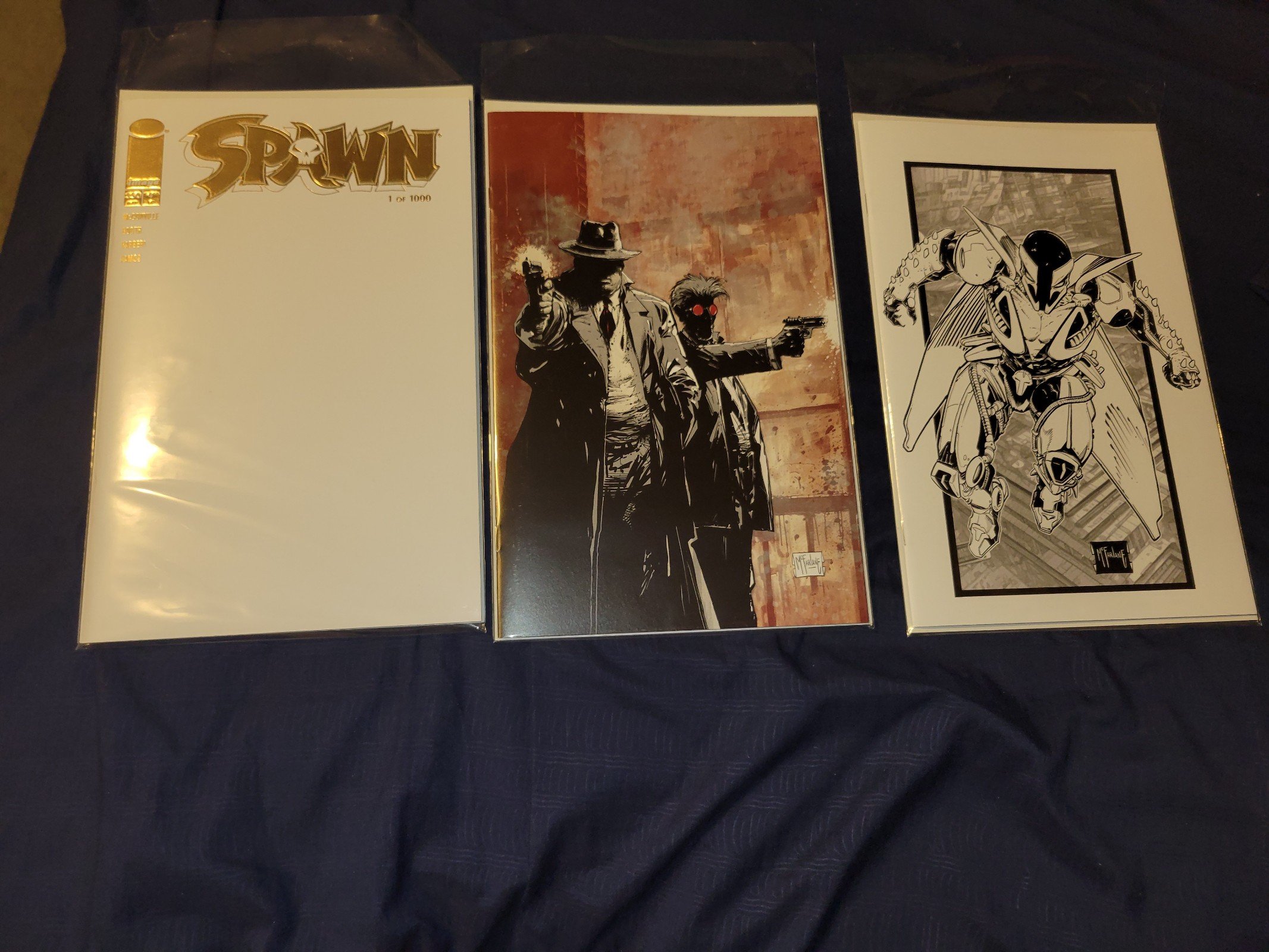 Spawn 350 gold foil, rat city 1 sketch, sam & twitch san die comic con exclusive