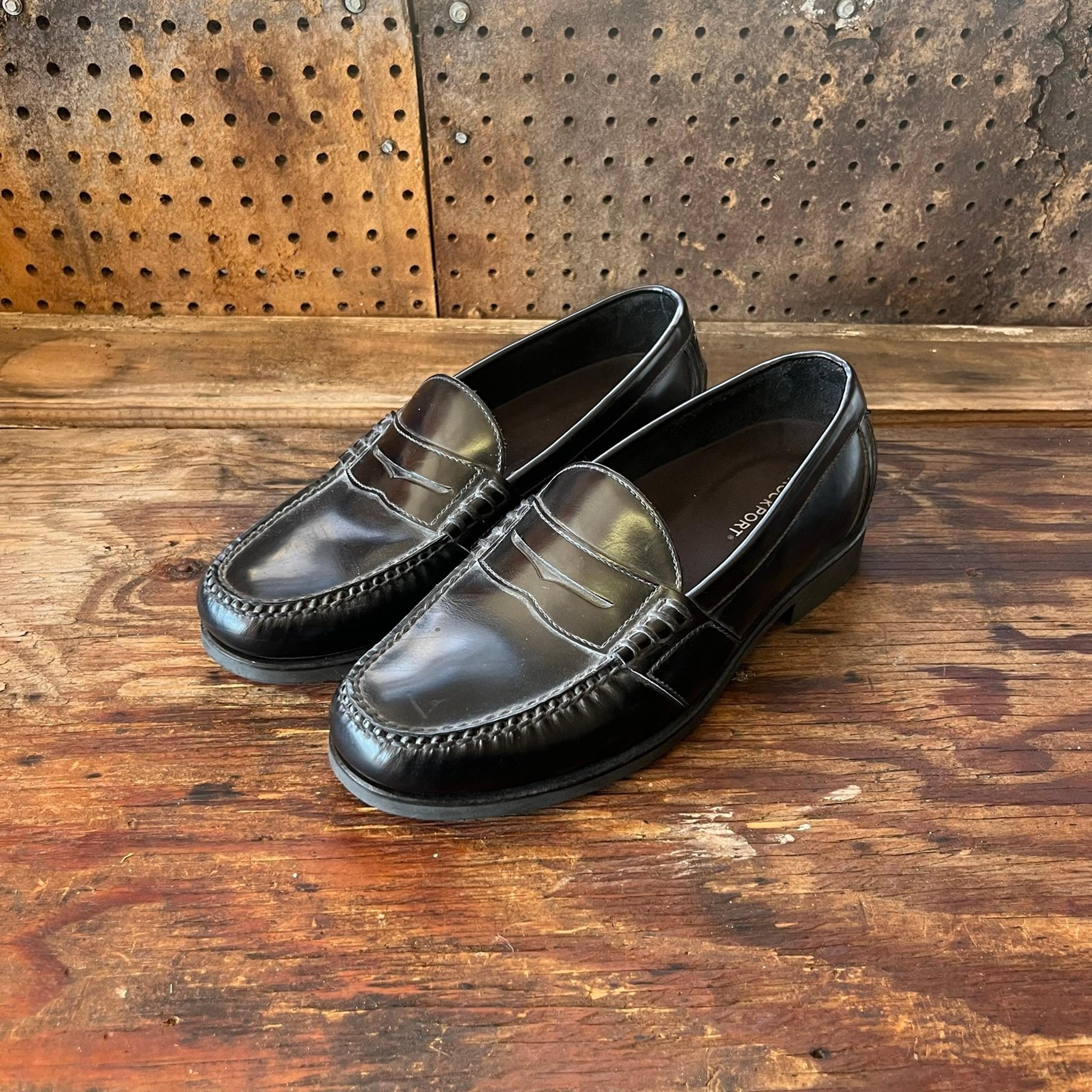 Rockport Men’s Slip-On Black Penny Loafer Dress Shoes Size 10.5W