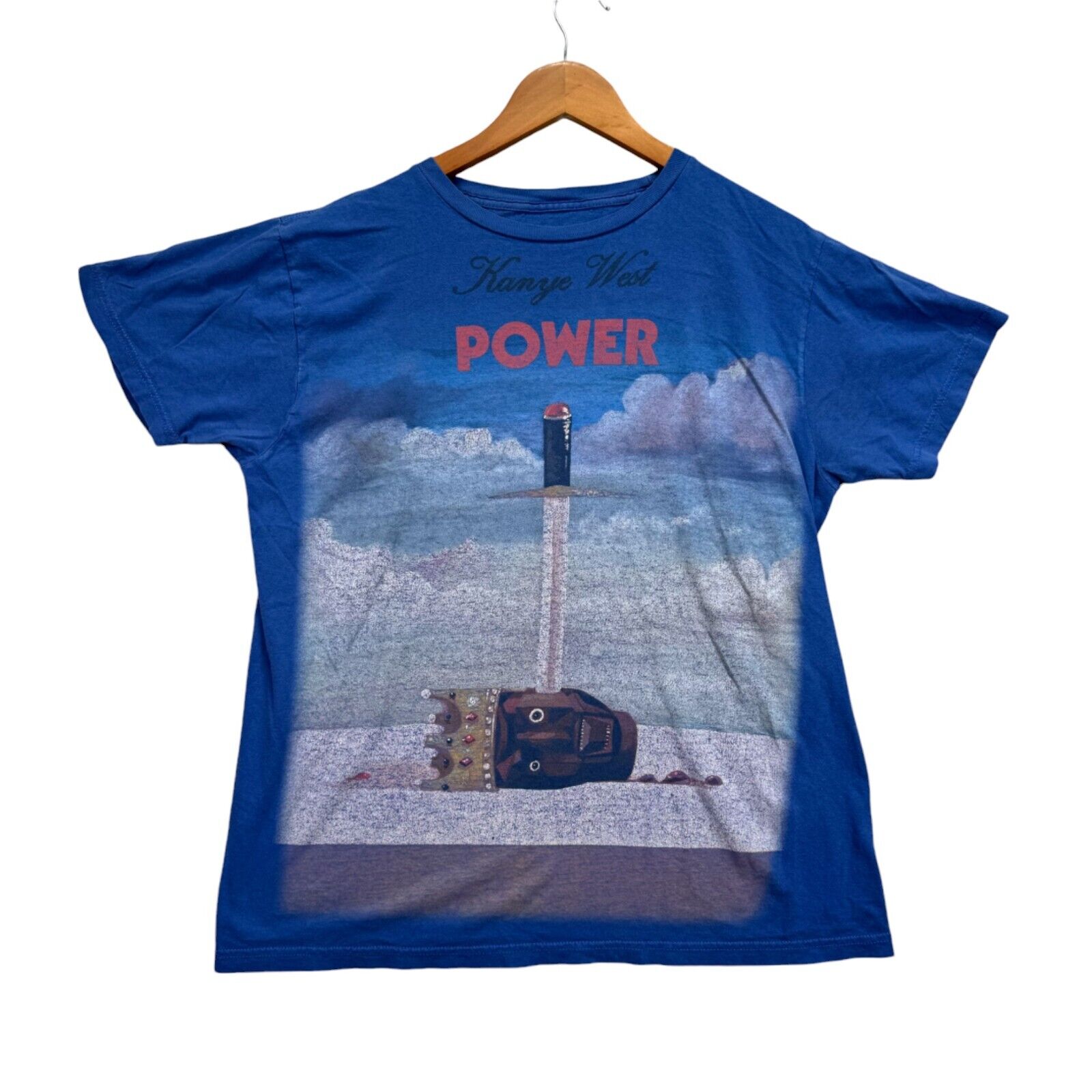 VTG Kanye West Power My Beautiful Dark Twisted Fantasy Hip Hop Rap Yeezy Blue L