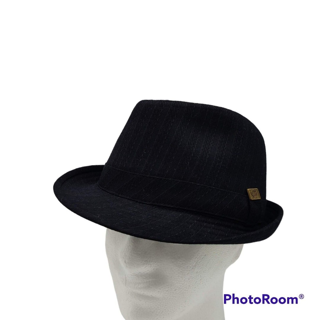 Henschel Hat Co Fedora Hat Gray pin striped made in the USA Size M