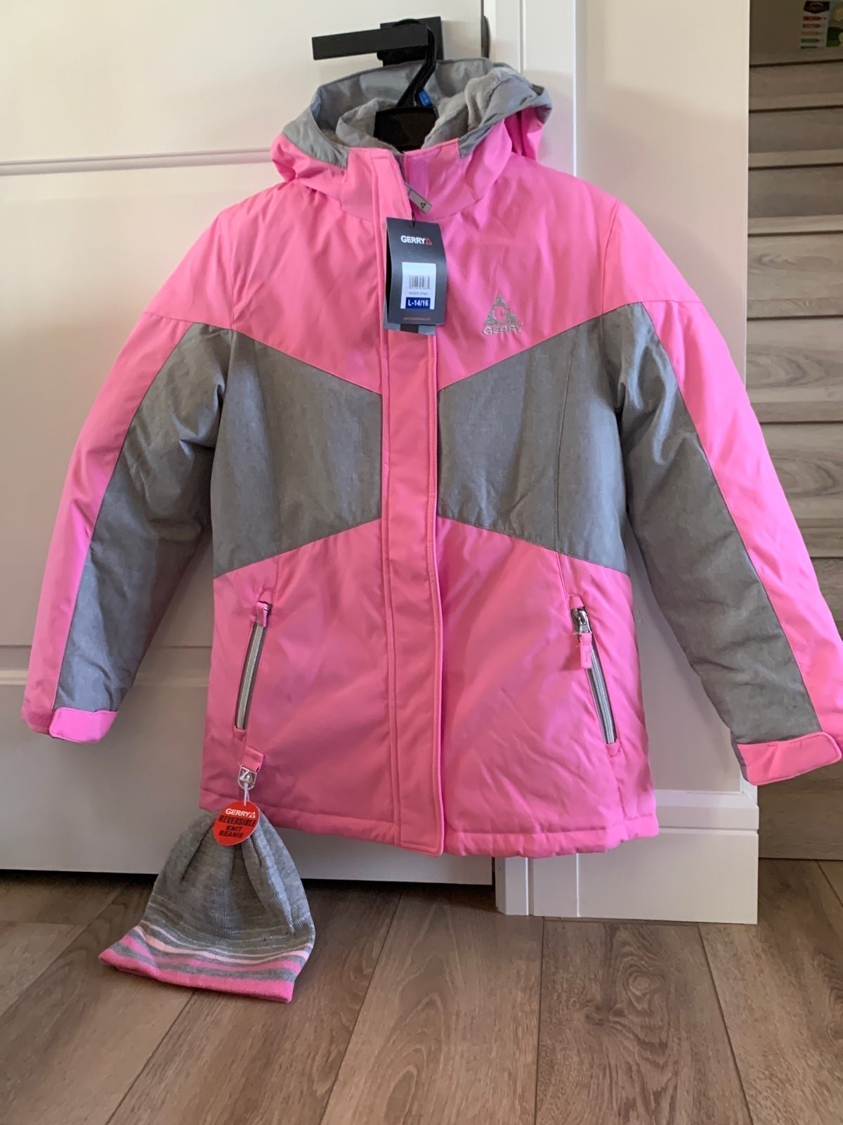 Jacket Gerry Snow Winter Jacket 3 in 1 Hooded System size Girls L 14/16 pink and