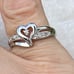 Solid 10k white gold genuine diamond heart ring sz 6.75 Kay Jewelers
