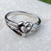 Solid 10k white gold genuine diamond heart ring sz 6.75 Kay Jewelers