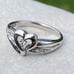 Solid 10k white gold genuine diamond heart ring sz 6.75 Kay Jewelers