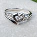 Solid 10k white gold genuine diamond heart ring sz 6.75 Kay Jewelers