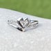 Solid 10k white gold genuine diamond heart ring sz 6.75 Kay Jewelers