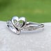 Solid 10k white gold genuine diamond heart ring sz 6.75 Kay Jewelers