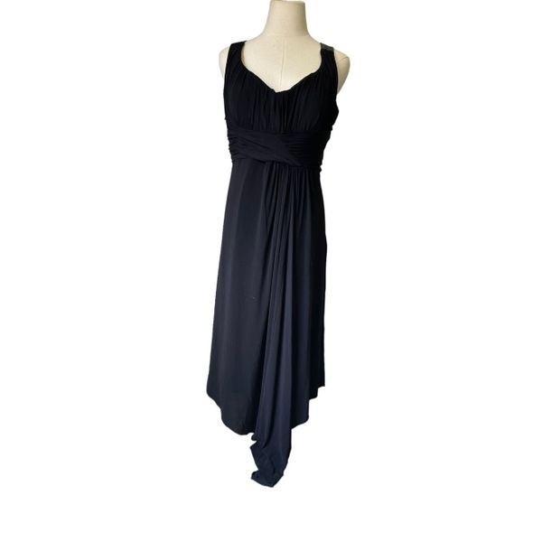 Laundry Shelli Segal Womens Black Pleated Hi Low Evening Party Cocktail Dress 12