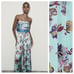 NWT. Zara Blue Strapless Printed Jumpsuit. Size M.
