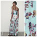 NWT. Zara Blue Strapless Printed Jumpsuit. Size M.