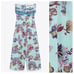 NWT. Zara Blue Strapless Printed Jumpsuit. Size M.