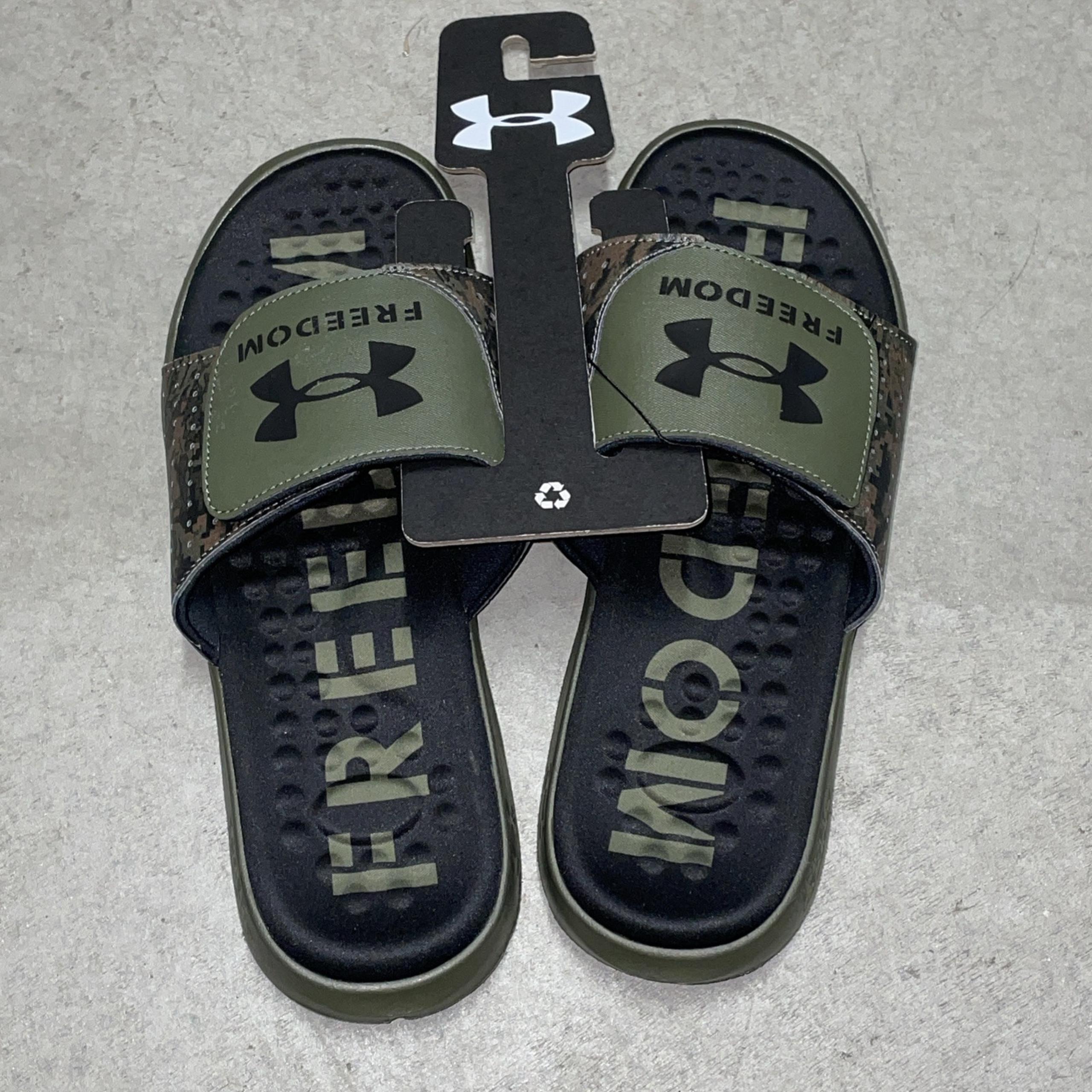 Under Armour Slides Mens 8 Marine Green UA Pro Freedom Sandals 3026152 New NWT