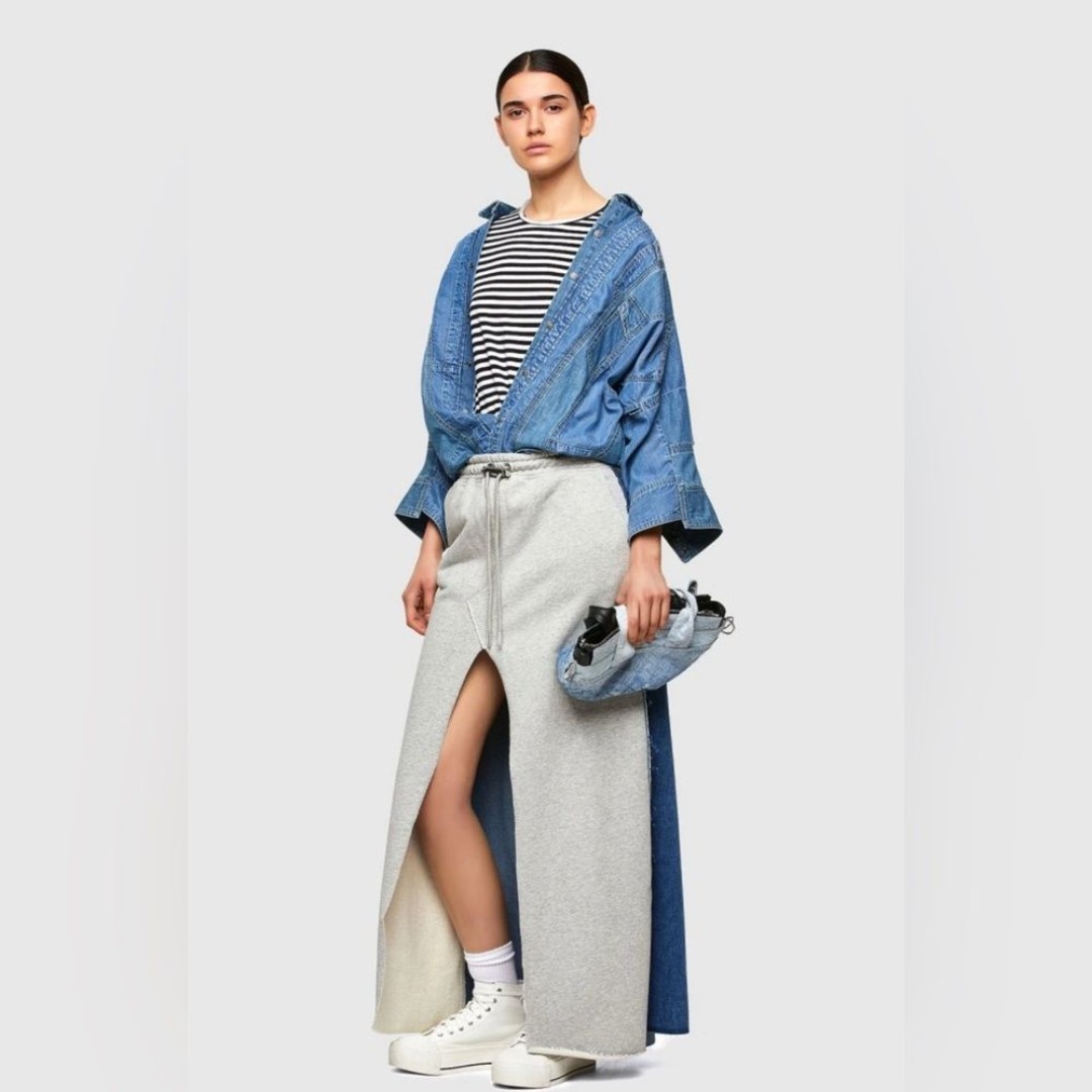Rare Diesel mixed materials maxi skirt