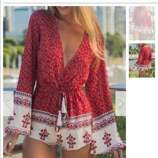 Long Bell Sleeve Romper