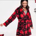 VS Pink XS/S Buffalo Plaid Cozy Robe