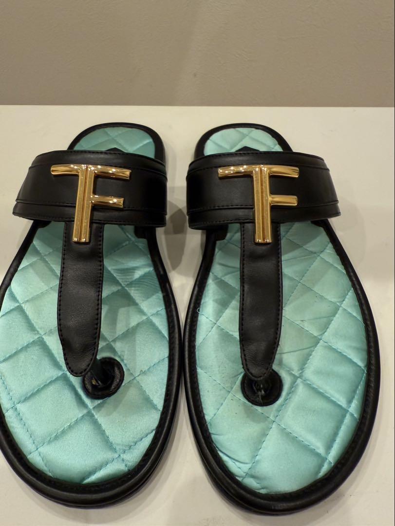 TOM FORD Tom Ford Logo Sandals Black 10