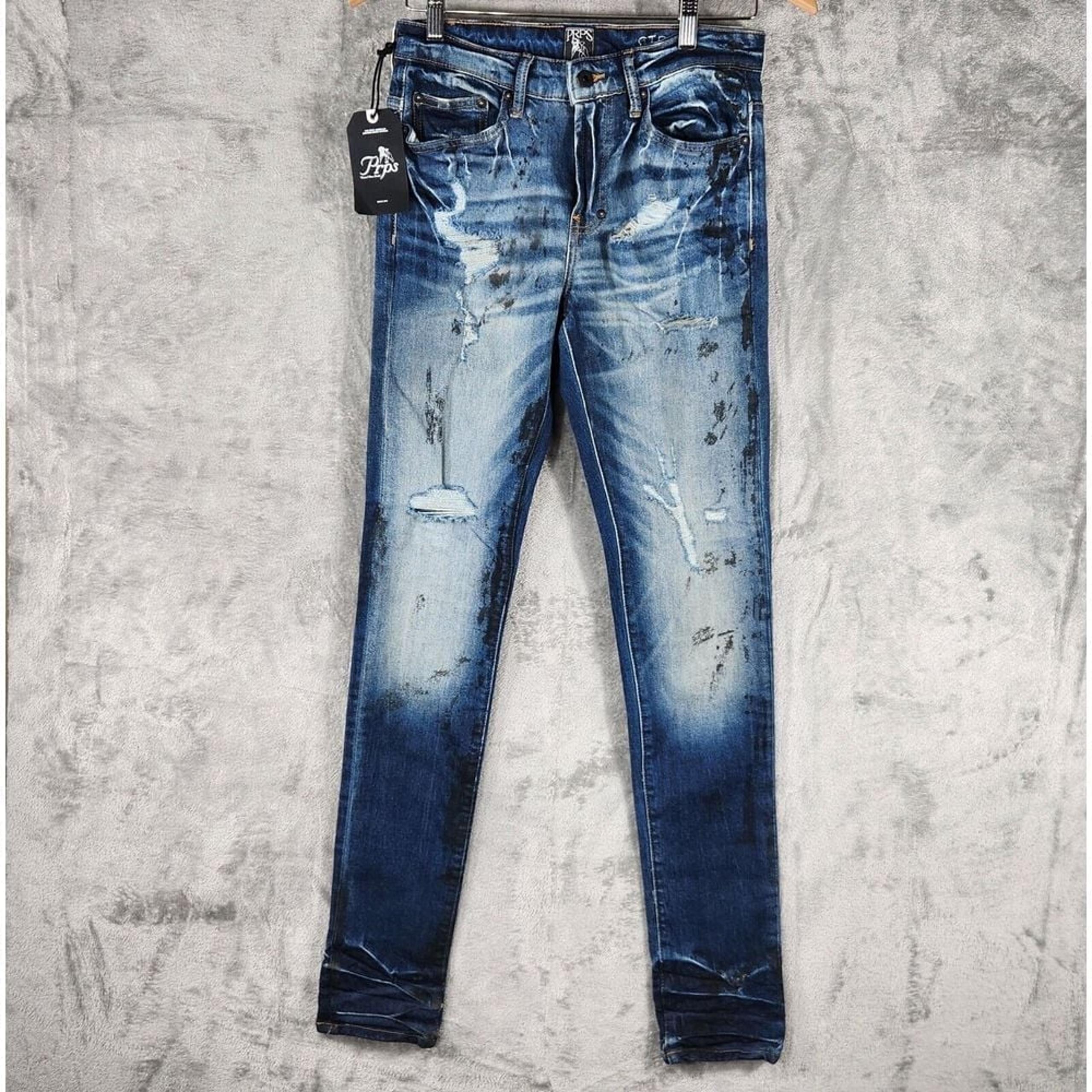 PRPS Jeans Mens 29x32 Cayenne Super Skinny Fit Men's Stretch Jeans Blue $228