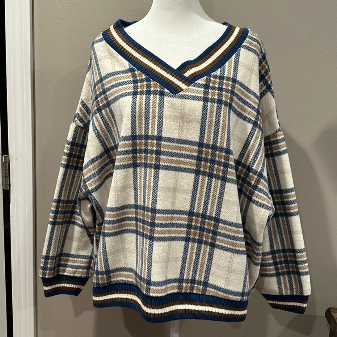 K Studio Oversized Plaid Sweater