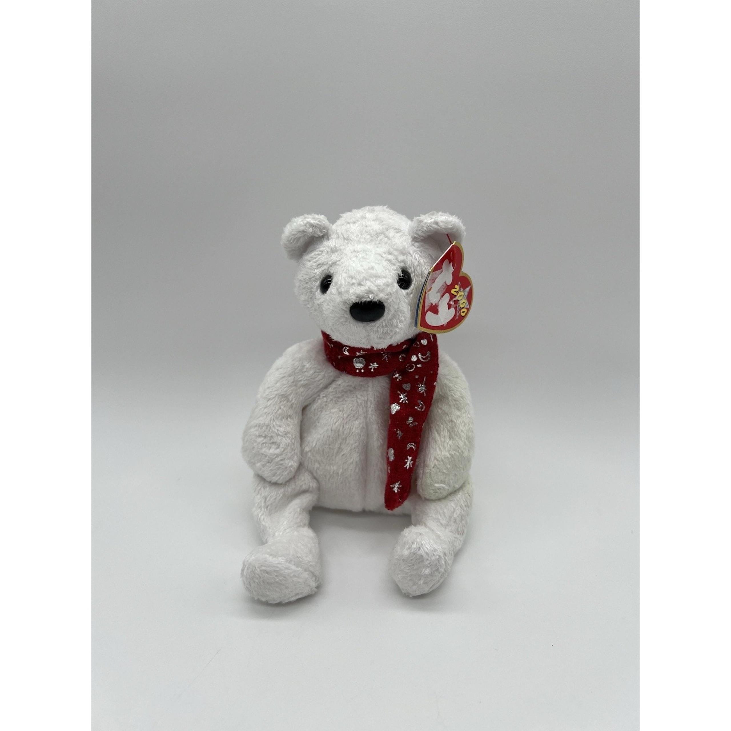 Ty Beanie Baby “2000 Holiday Teddy” the White Holiday Bear 7.5”