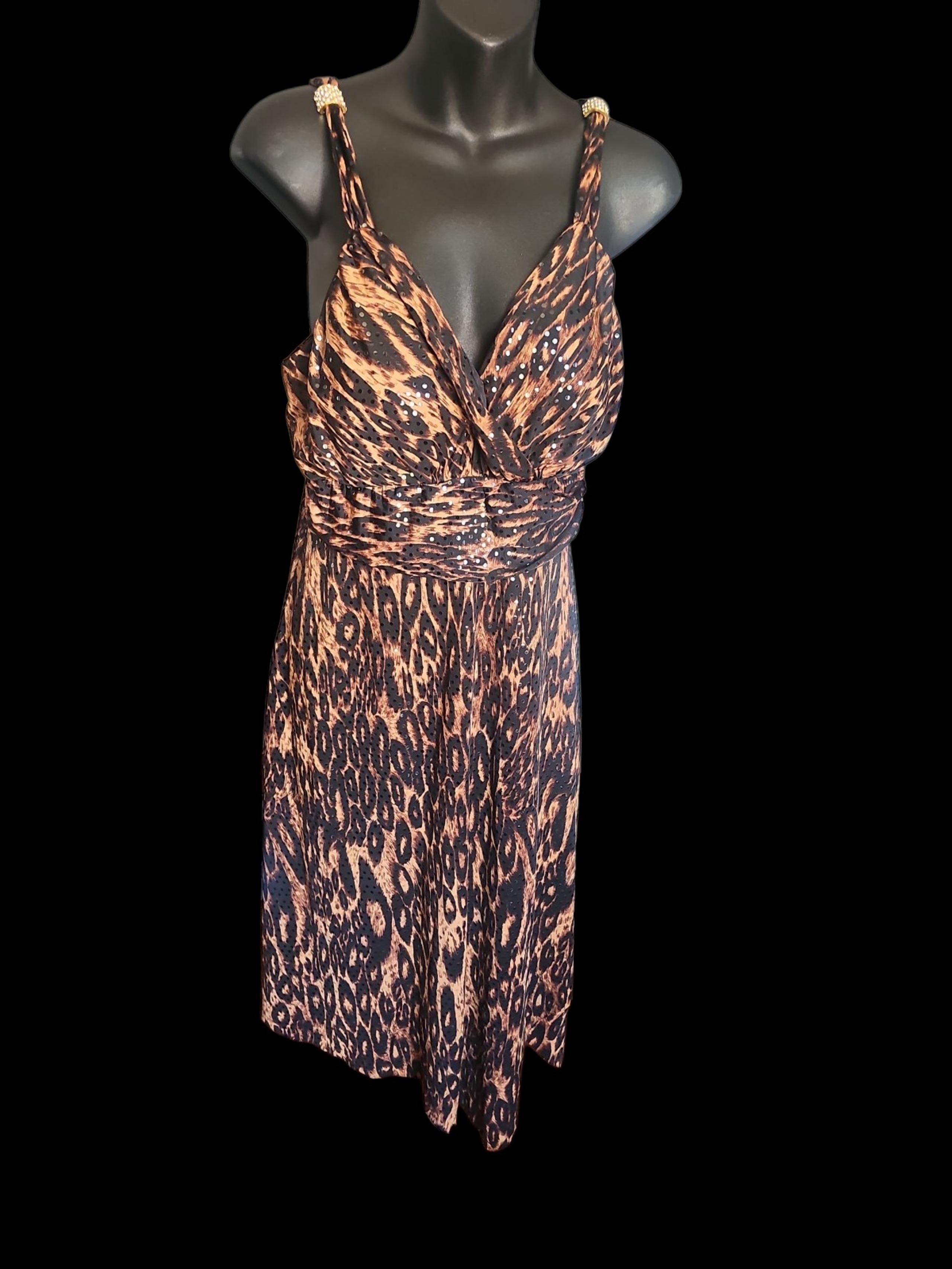 La Belle broqn and tan sundress