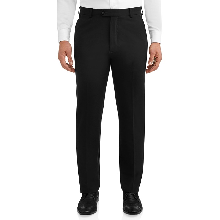 George Men’s Premium Comfort Flat Front Suit Pants Black Size 36x32 New NWT