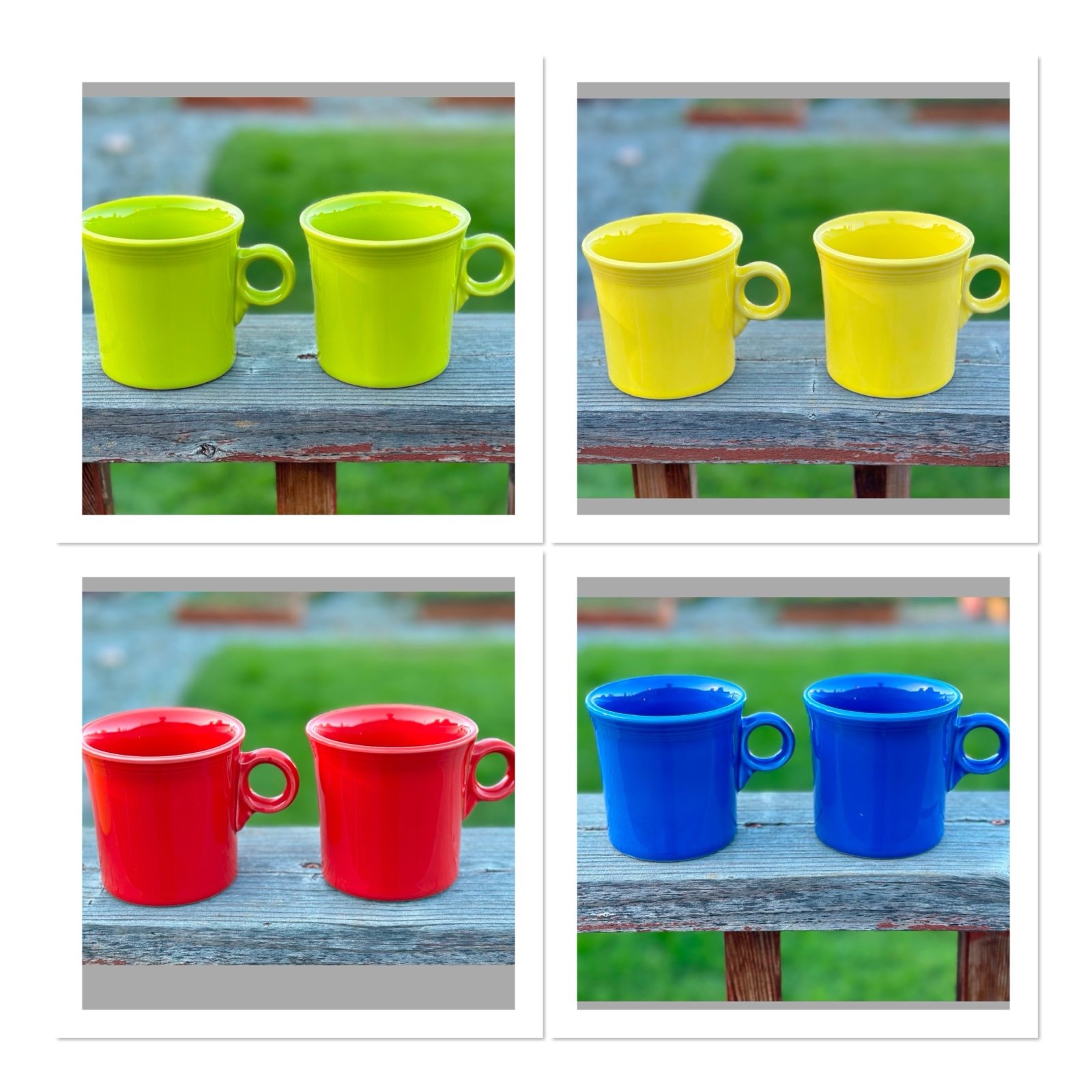 4 SETS OF FIESTAWARE MUGS ~ 8 MUGS TOTAL ~ ROUND HANDLES