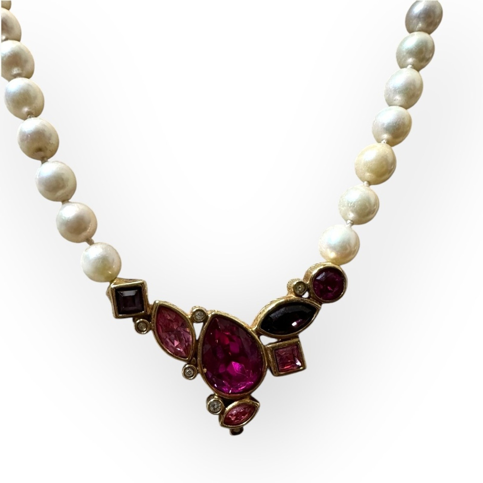 Swarovski Rhinestone and Faux Pearl Necklace