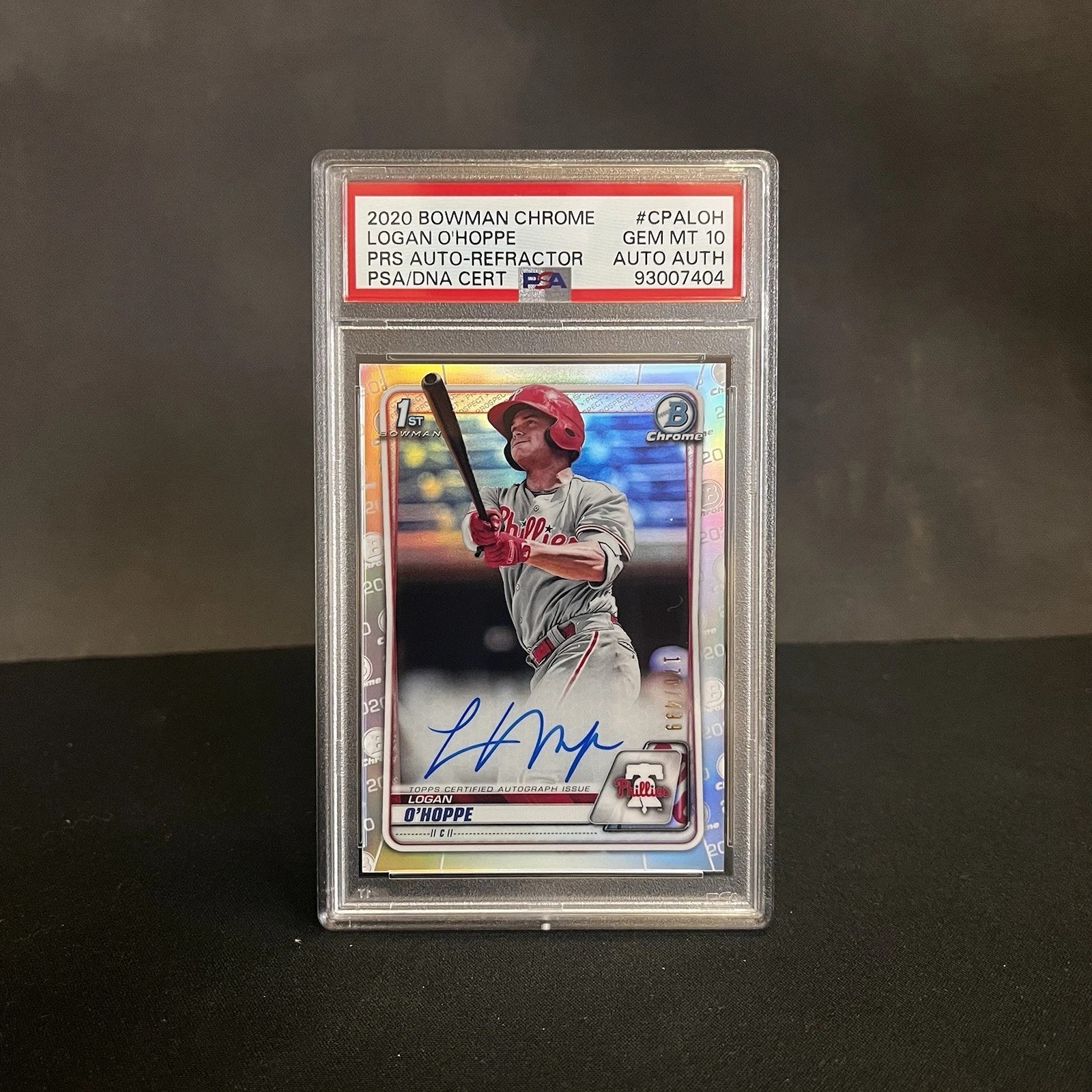 Logan O'Hoppe Bowman 1st Auto Refractor PSA 10 /499 2020 Chrome Prospect Angels