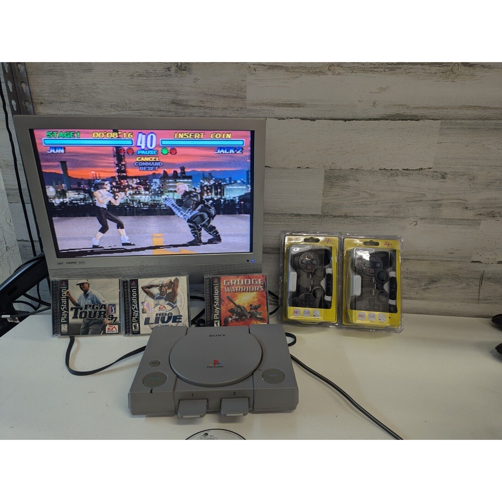 Sony PlayStation SCPH-5501 PS1 Console System Bundle - Tested and Works